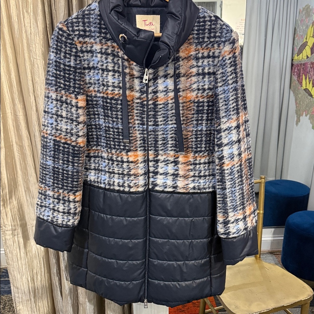 Tinta Stylish Women's Plaid Puffer Jacket